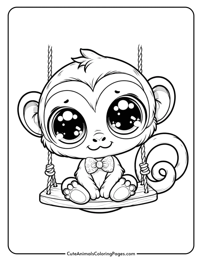 Monkey Coloring Pages 12 Free Printable Pages Cute Animals Coloring 