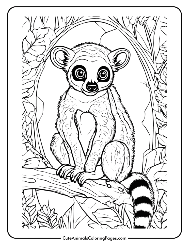 Lemur Coloring Pages (7 Free Printable Pages) Cute Animals Coloring