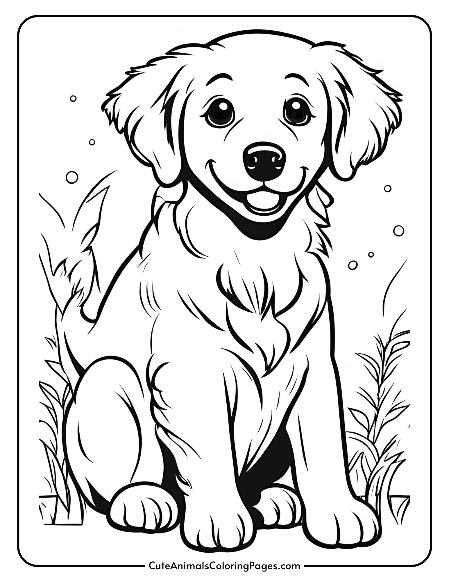 Golden Retriever Coloring Pages - Golden Retriever Coloring Pages 1