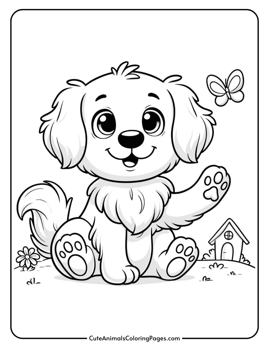 Golden Retriever Coloring Pages (5 Free Printable Pages) - Cute Animals ...