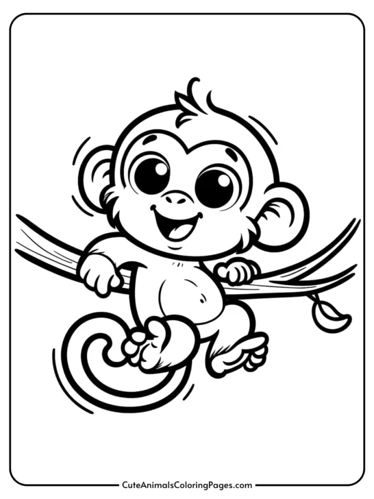 Monkey Coloring Pages (12 Free Printable Pages)