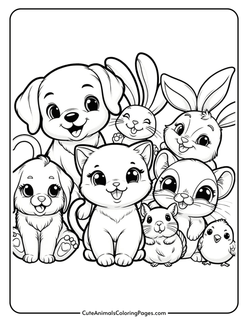 Pets Coloring Pages Free Printable PDF Pages Cute Animals Coloring Pets Coloring Pages Free Printable PDF Pages Cute Animals Coloring