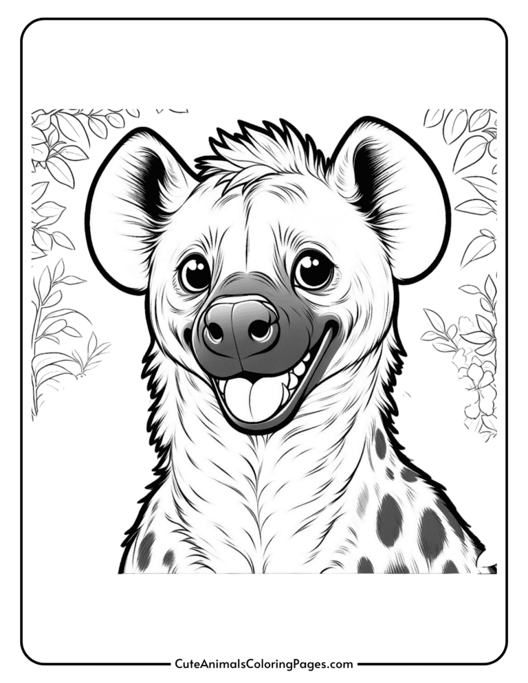 Hyena Coloring Pages (7 Free Printable Pages) - Cute Animals Coloring Pages