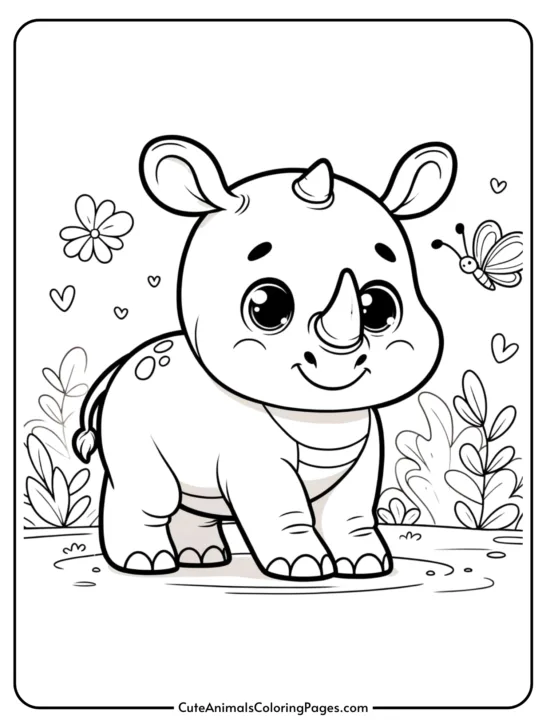 Rhino Coloring Pages (5 Free Printable Pages)
