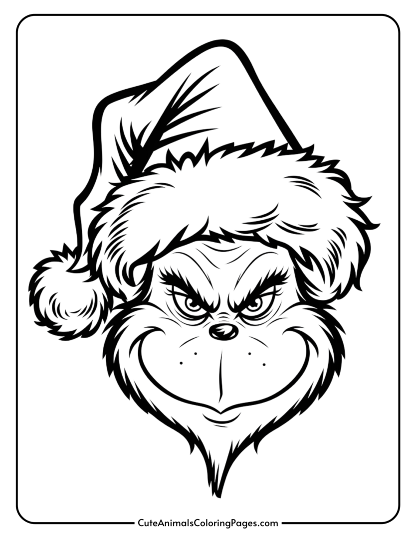 Grinch Coloring Pages (10 Free Printable PDF Pages) - Cute Animals ...