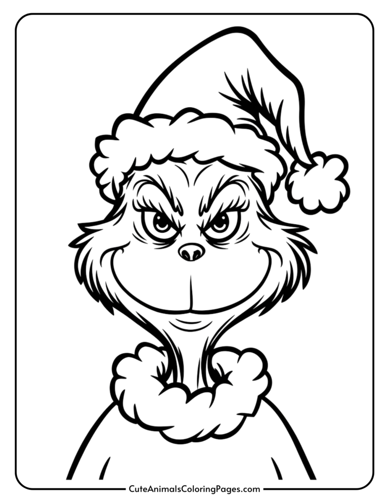 Grinch Coloring Pages (10 Free Printable PDF Pages) Cute Animals