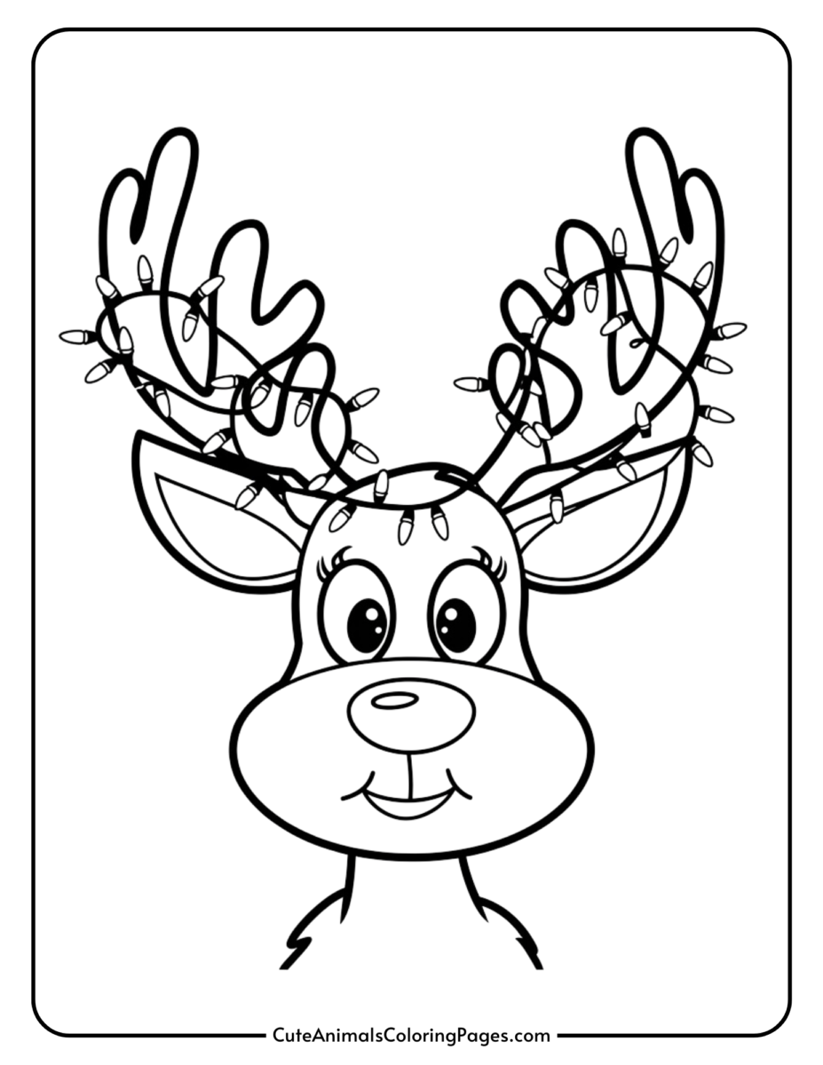 Reindeer Coloring Pages for Kids (10 Free Printable Pages) - Cute ...