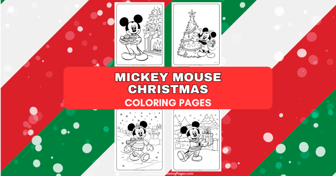 Mickey Christmas Coloring Pages (7 Free PDF Pages) - Cute Animals ...