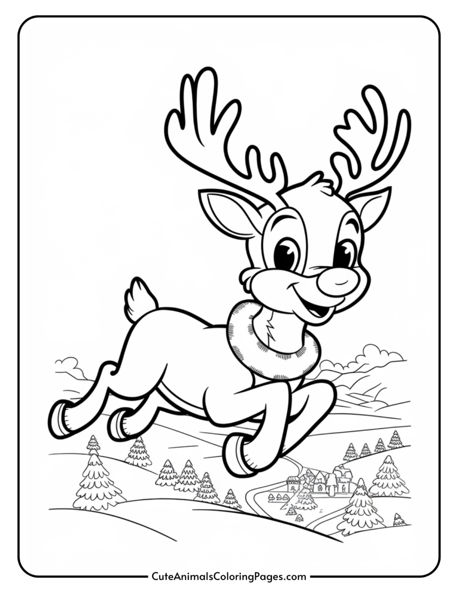 Rudolph Coloring Pages (9 Free Printable Pages) - Cute Animals Coloring