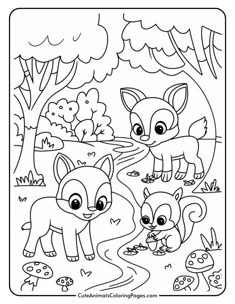 Woodland Animals Coloring Pages 4 Free Printable Pages Cute Animals Woodland Animals Coloring Pages 4 Free Printable Pages Cute Animals