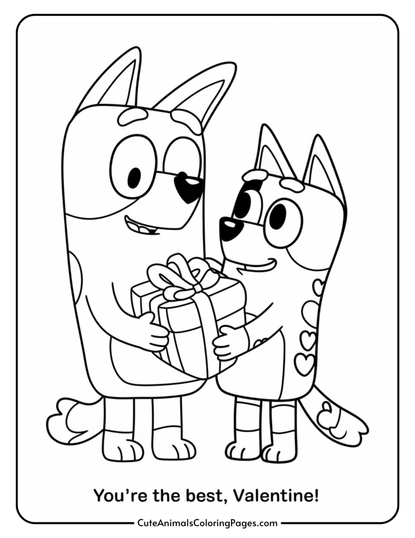 Bluey Valentines Coloring Pages (6 Free Printable PDF Pages) - Cute ...