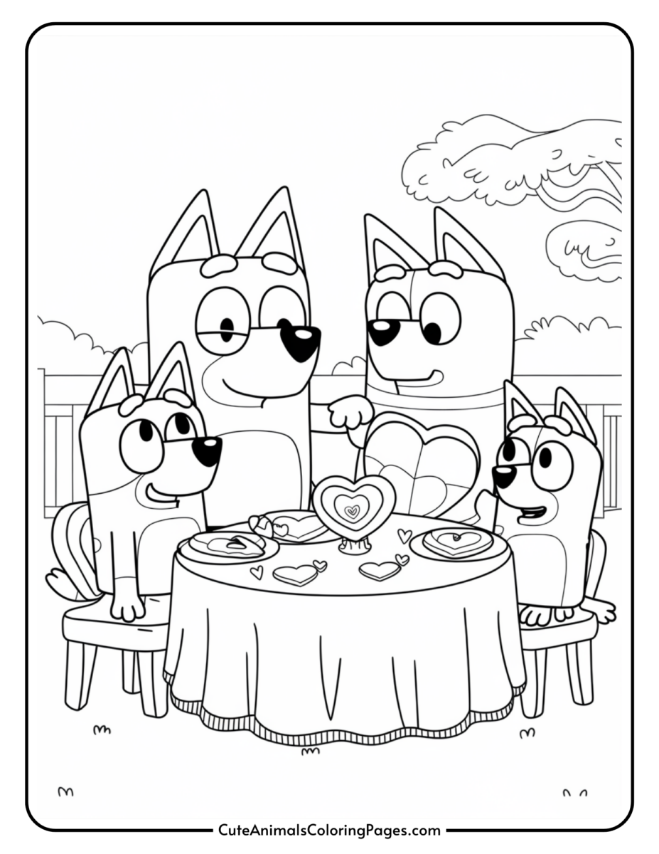 Bluey Valentines Coloring Pages (6 Free Printable PDF Pages) - Cute ...