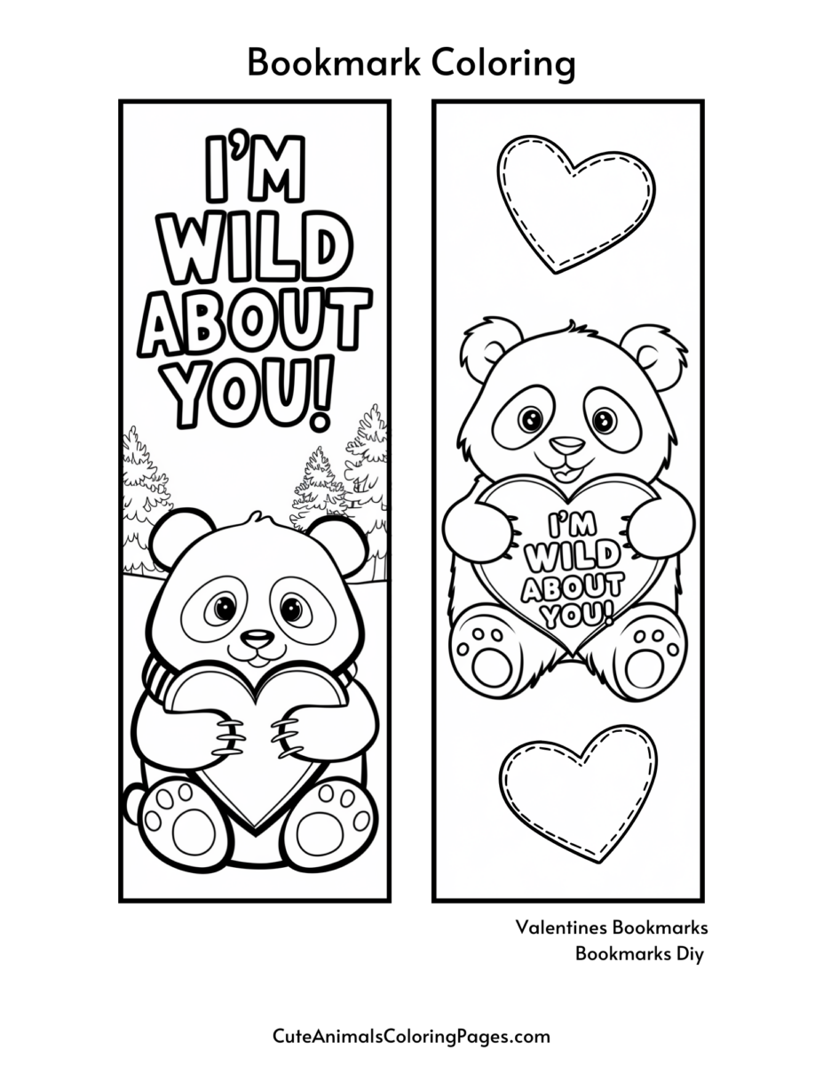 Free Printable Valentine Bookmarks (11 Free PDF Pages) - Cute Animals ...