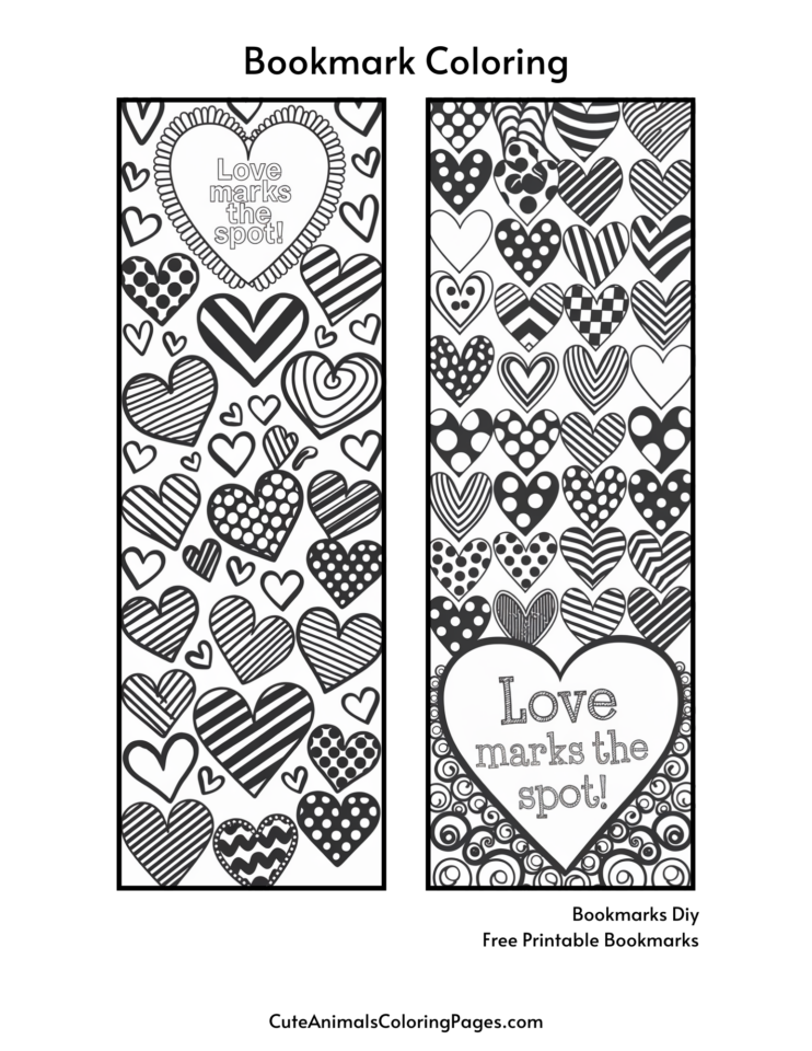 Free Printable Valentine Bookmarks (11 Free PDF Pages) - Cute Animals ...