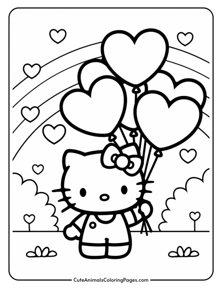 Hello Kitty Valentine Coloring Pages (24 Free Printable PDF Pages