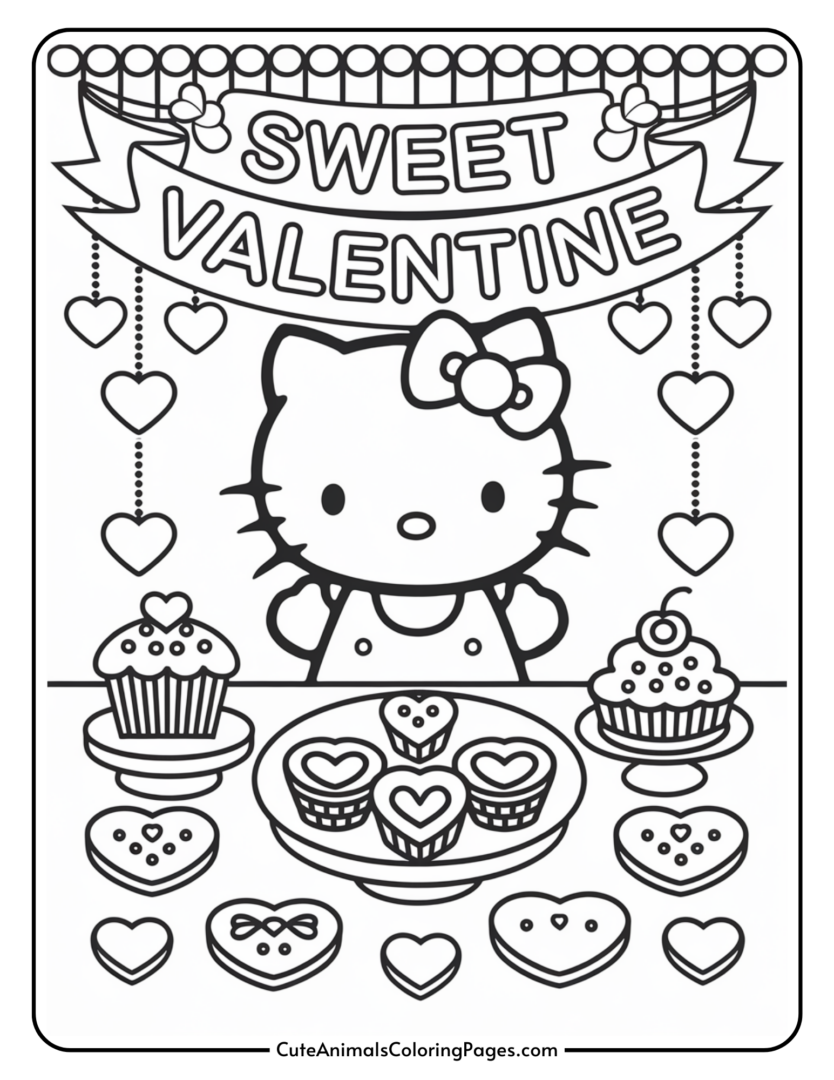 Hello Kitty Valentine Coloring Pages (12 Free Printable PDF Pages ...