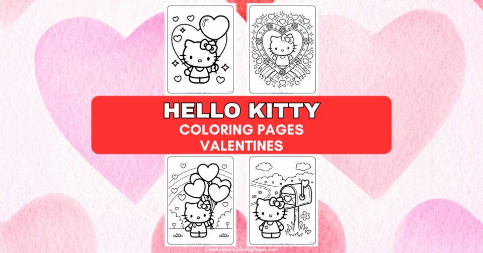 Hello Kitty Valentine Coloring Pages (24 Free Printable PDF Pages