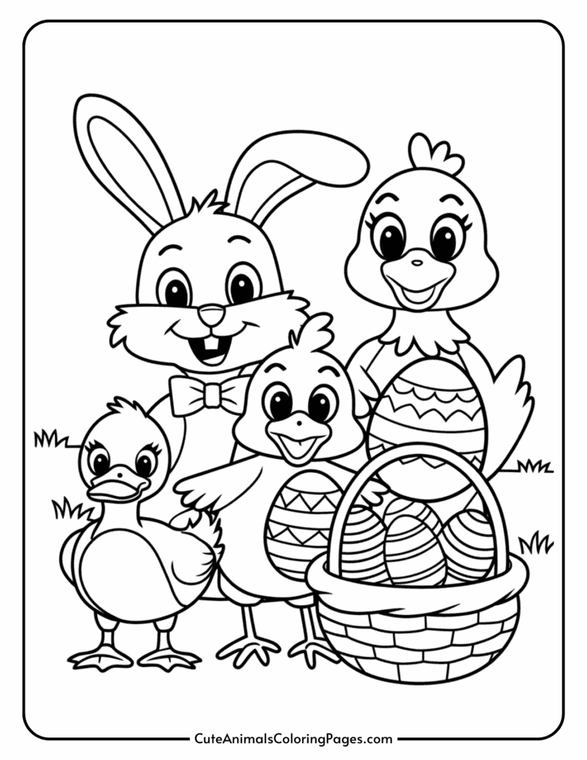 Easter Animal Coloring Pages (7 Free Printable PDF Pages) - Cute