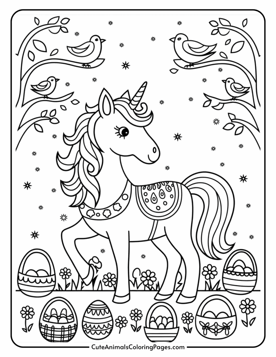 Easter Unicorn Coloring Pages (15 Free Printable PDF Pages) - Cute ...