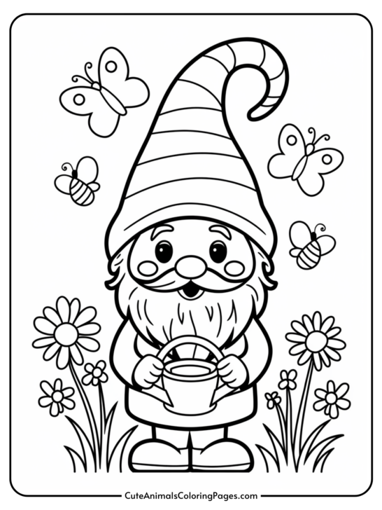 Spring Gnome Coloring Pages 12 Free Printable PDF Pages Cute 