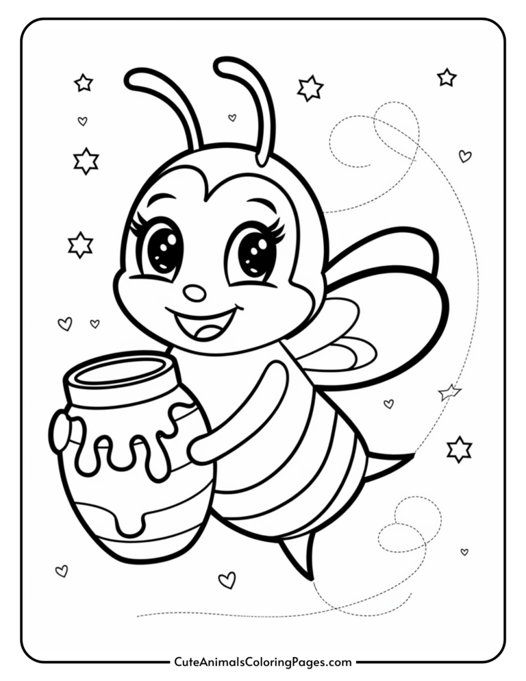 Bee Coloring Pages (15 Free Printable PDF Pages) - Cute Animals ...
