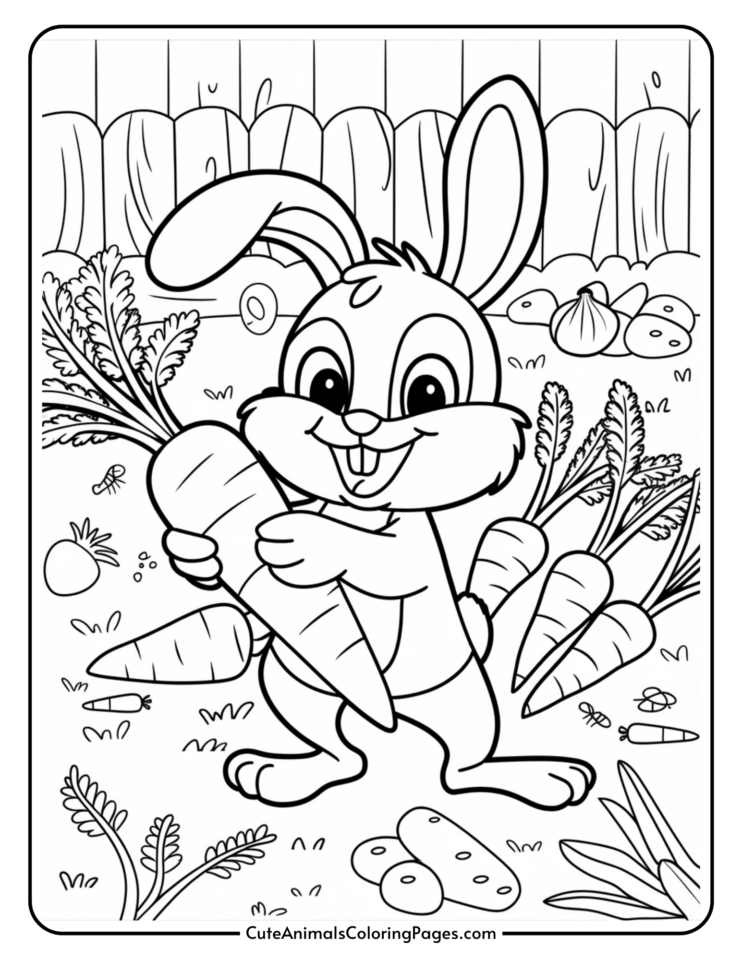 Bunny Coloring Pages (13 Free Printable PDF Pages) - Cute Animals ...