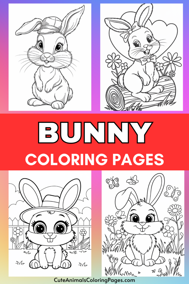 Bunny Coloring Pages (13 Free Printable PDF Pages) - Cute Animals ...