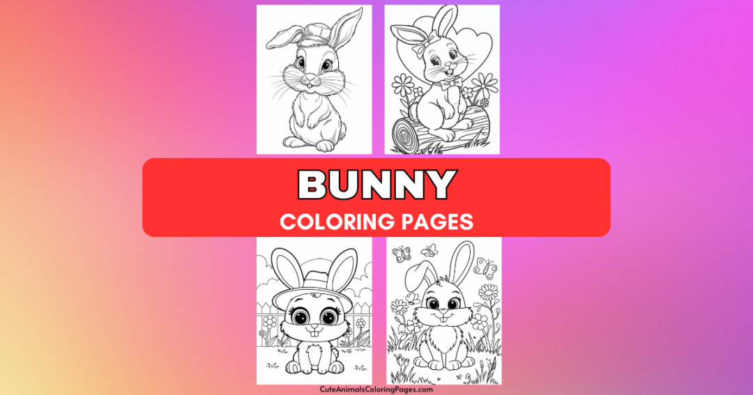 Bunny Coloring Pages (13 Free Printable PDF Pages) - Cute Animals ...