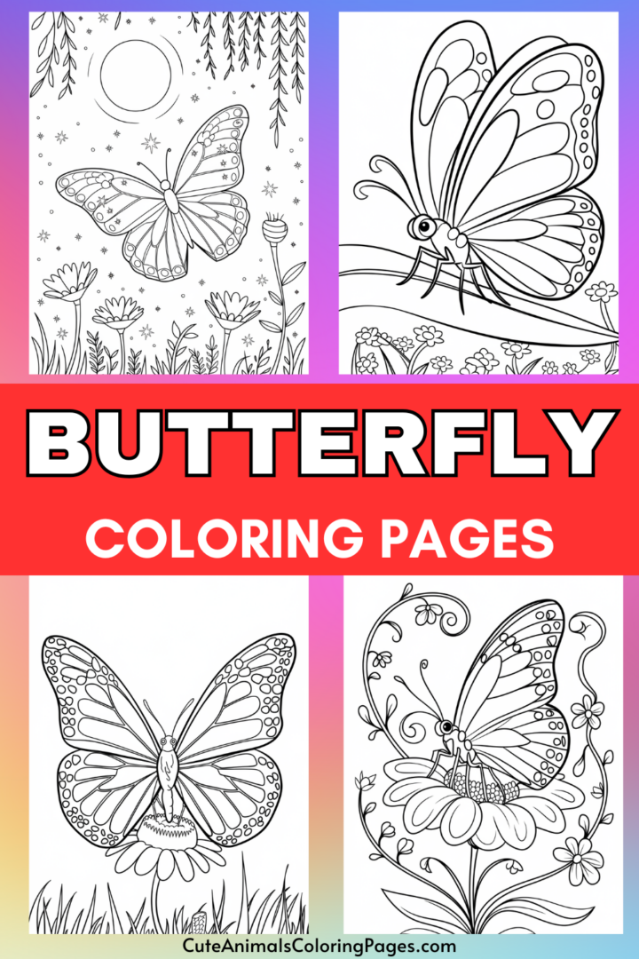 Butterfly Pdf Butterfly Coloring Pages (9 Free Printable PDF Pages) - Cute Animals ...