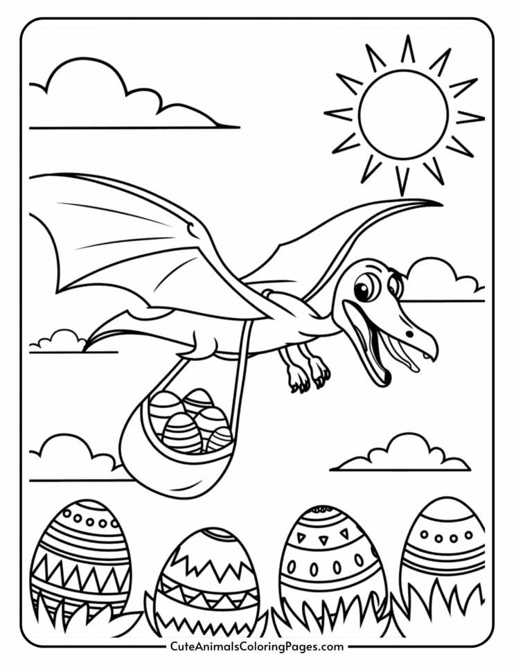 Dinosaur Easter Coloring Pages (15 Free Printable PDF Pages) - Cute ...