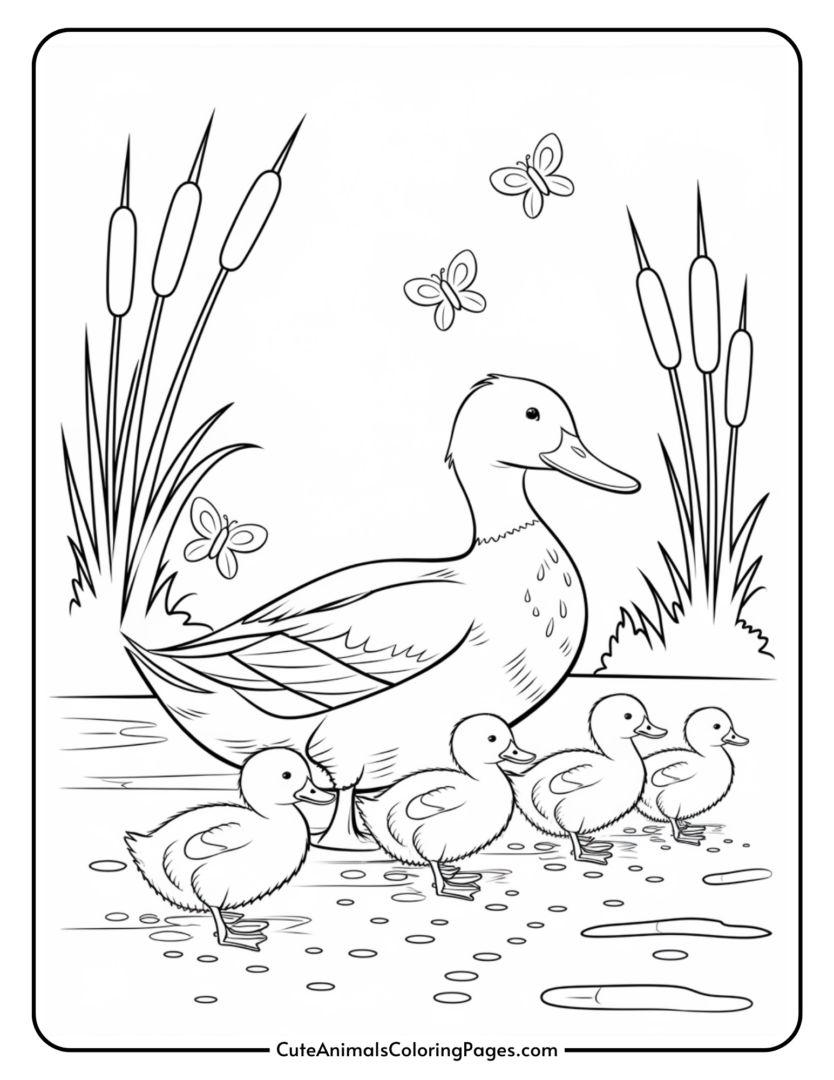 Duck Coloring Pages (15 Free Printable PDF Pages) - Cute Animals ...
