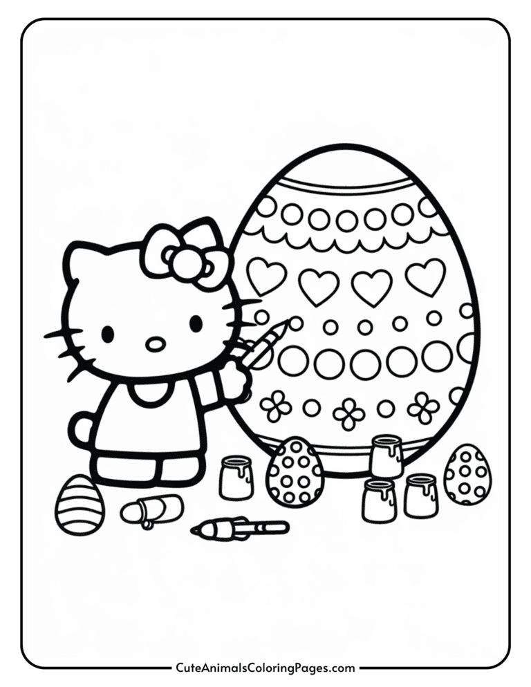 Hello Kitty Easter Coloring Pages 15 Free Printable Pdf Pages Cute