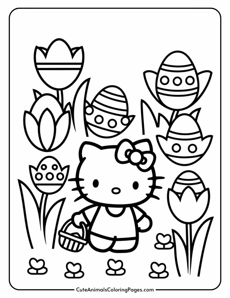 Hello Kitty Easter Coloring Pages - Hello Kitty Easter Coloring Pages 3 768x994 