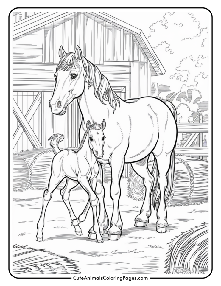 Horse Coloring Pages (11 Free Printable PDF Pages) - Cute Animals ...