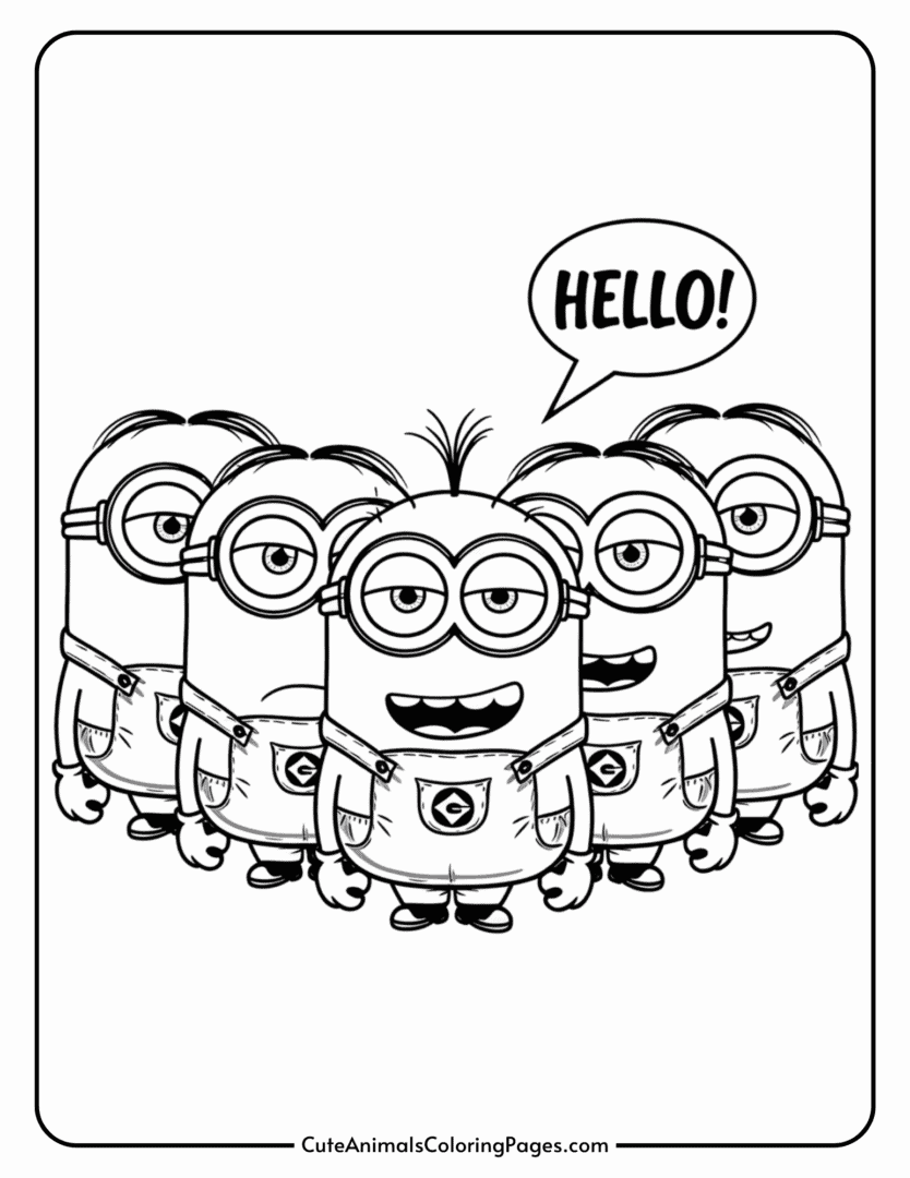 Minions Coloring Pages (15 Free Printable PDF Pages) - Cute Animals ...