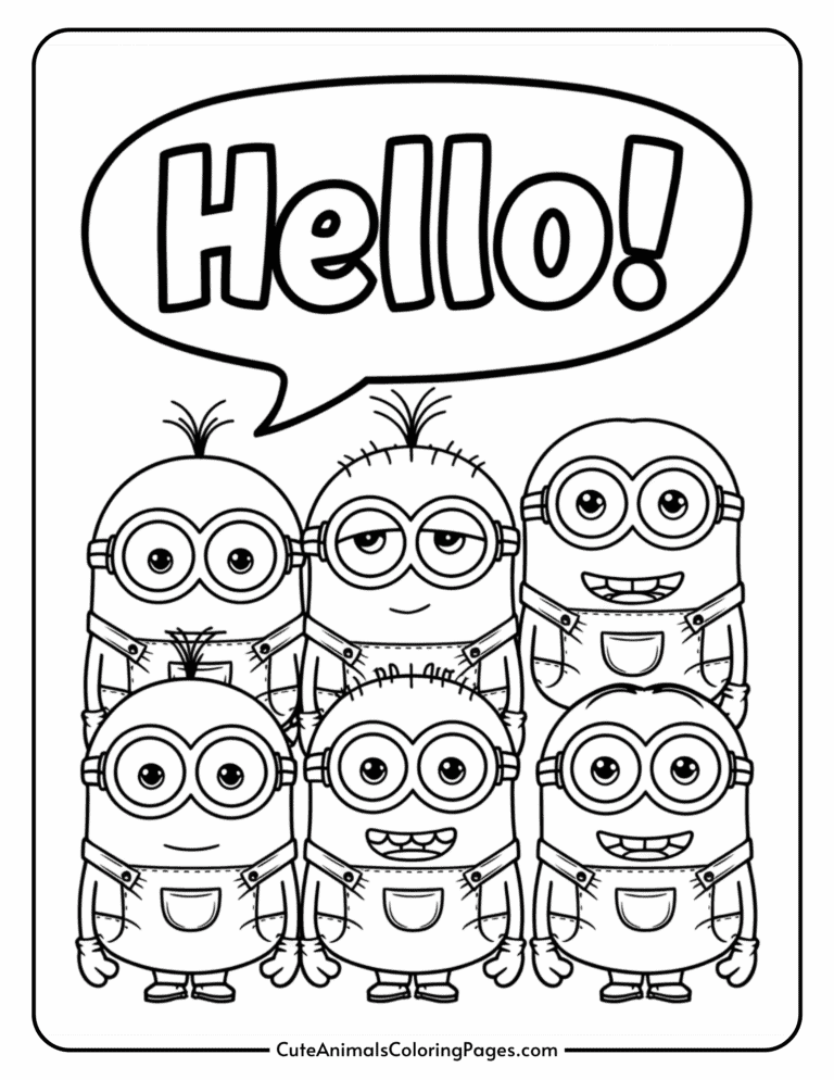 Minions Coloring Pages 15 Free Printable PDF Pages Cute Animals 