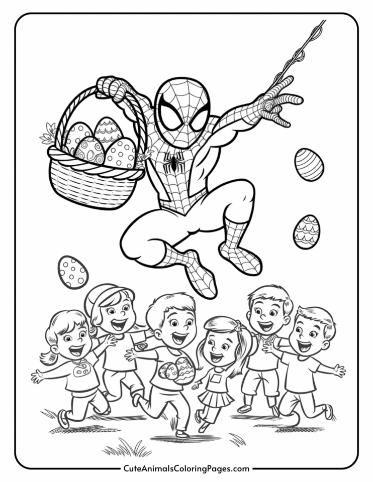 Spiderman Easter Coloring Pages (15 Free Printable PDF Pages) - Cute ...