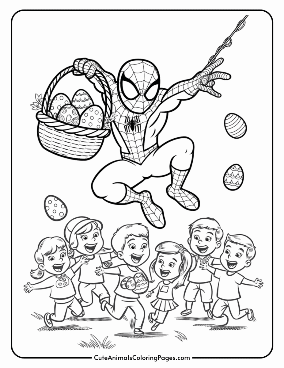 Spiderman Easter Coloring Pages (15 Free Printable PDF Pages) - Cute ...