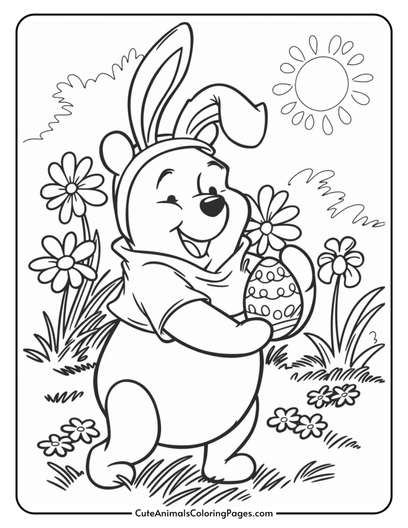 Winnie the Pooh Easter Coloring Pages (12 Free Printable PDF Pages ...