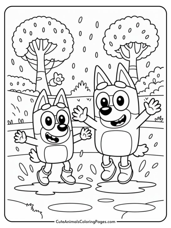 Bluey Fall Coloring Pages (8 Printable PDF Pages)