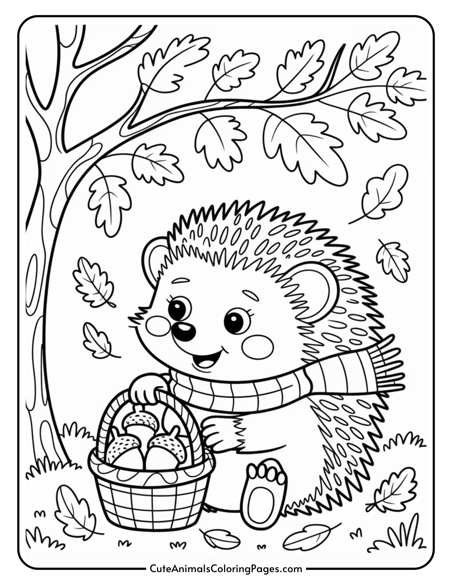 Cute Fall Coloring Pages for Kids (7 Printable PDF Pages) - Cute