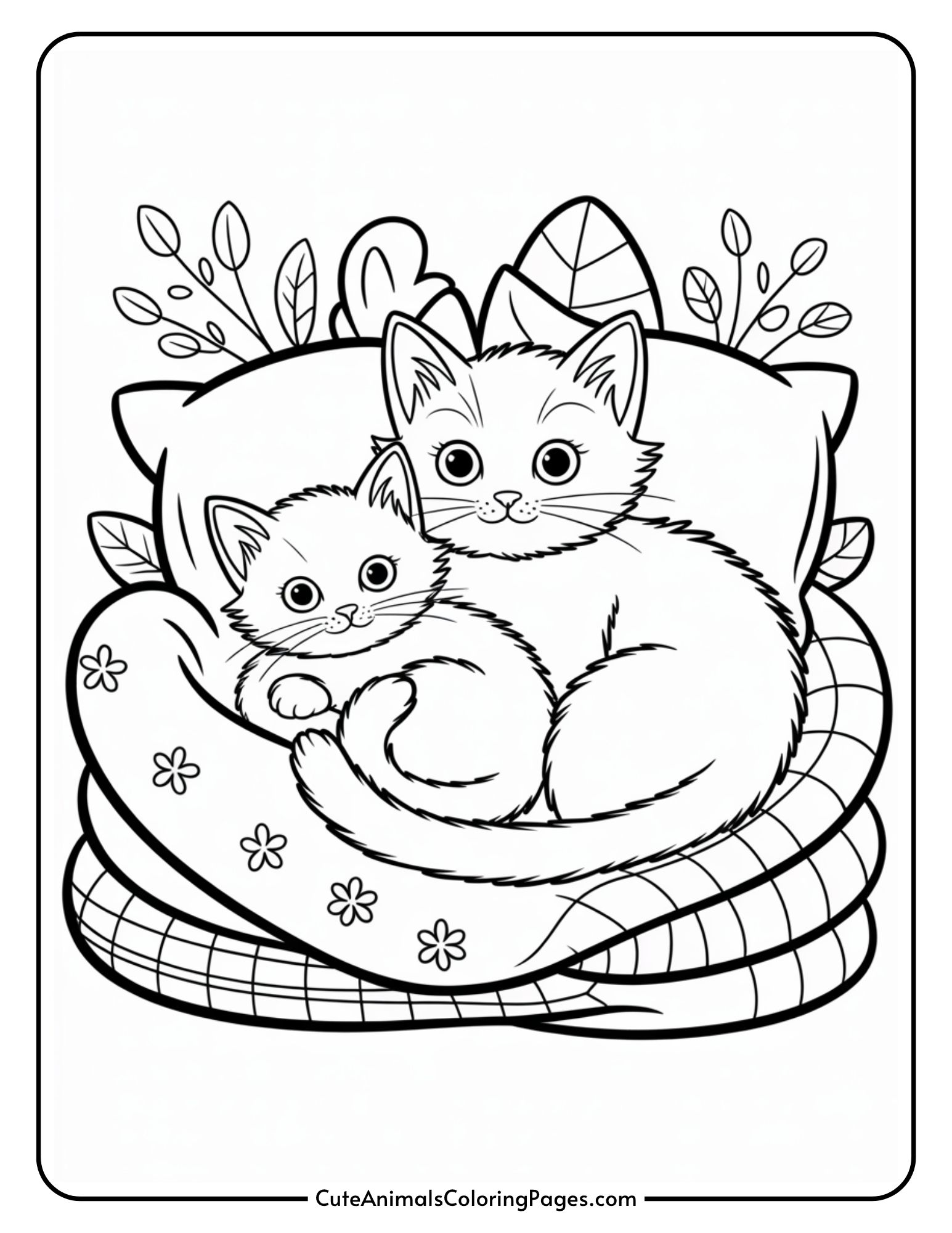 Fall Cat Coloring Pages to Color (9 Free Printables) - Cute Animals ...
