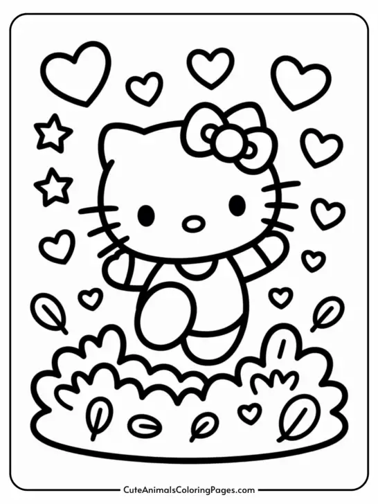Fall Hello Kitty Coloring Pages (10 PDF Pages)