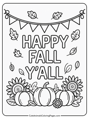 A black and white coloring page with the phrase 
