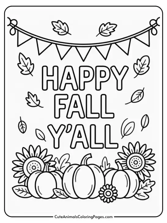 Happy Fall Coloring Pages to Brighten the Season