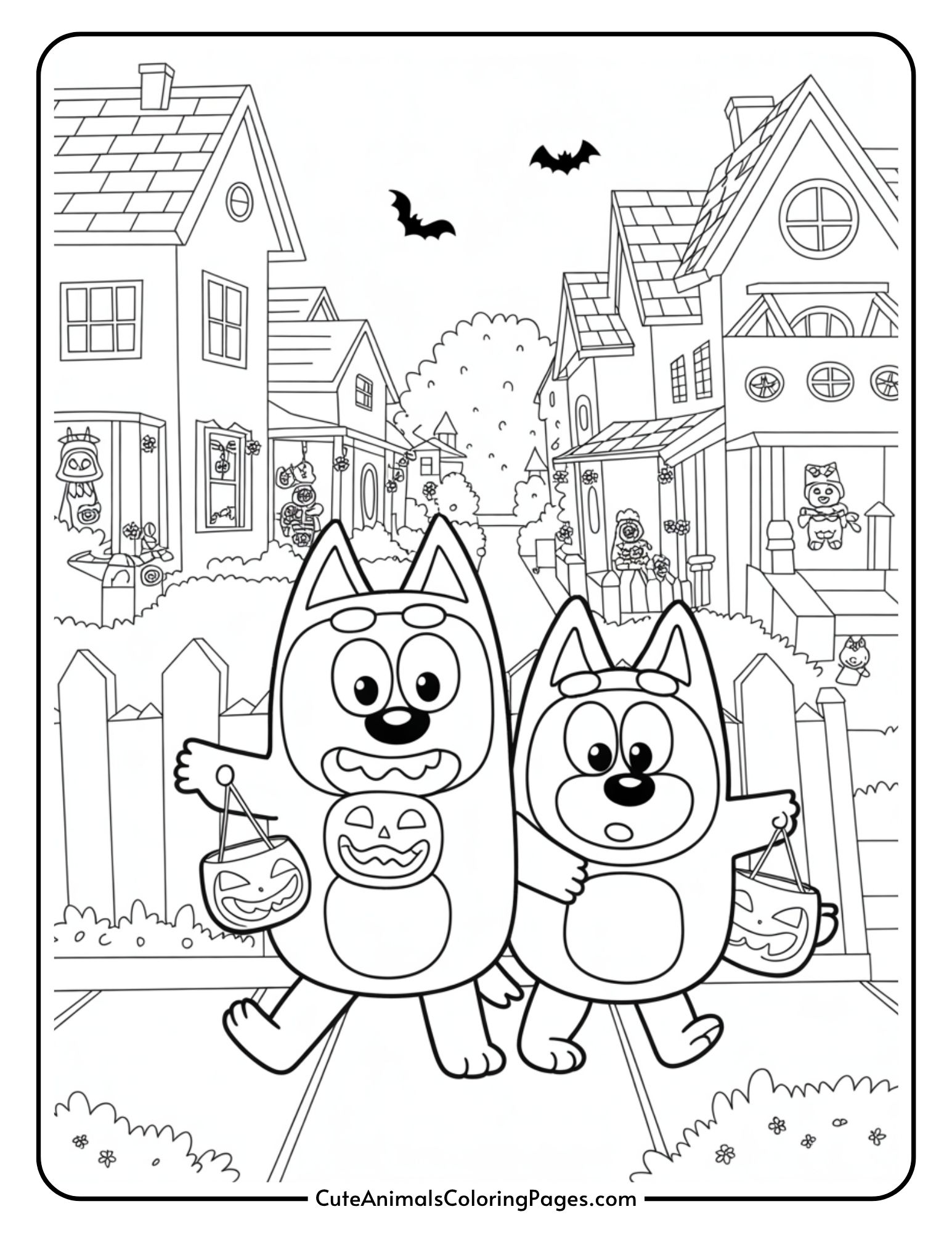 Spooky Bluey Halloween Coloring