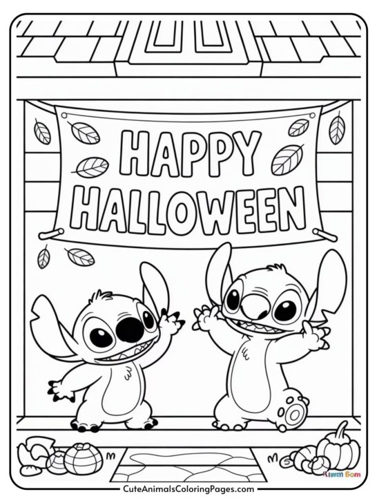 Lilo and Stitch Halloween Coloring Pages (5 Free PDFs)