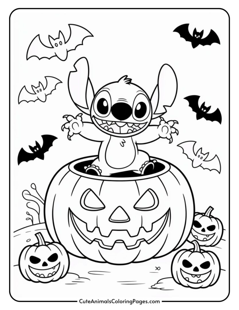 Lilo and Stitch Halloween Coloring Pages (5 Free PDFs) - Cute Animals ...