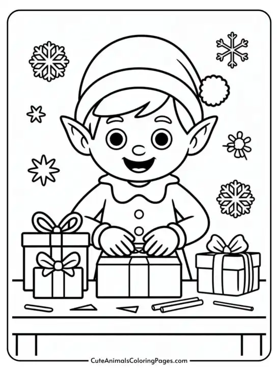 Christmas Elf Coloring Pages (8 PDF Pages To Color)