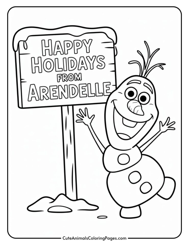 Christmas Frozen Coloring Pages (10 Pages To Print) Cute Animals Christmas Frozen Coloring Pages (10 Pages To Print) Cute Animals